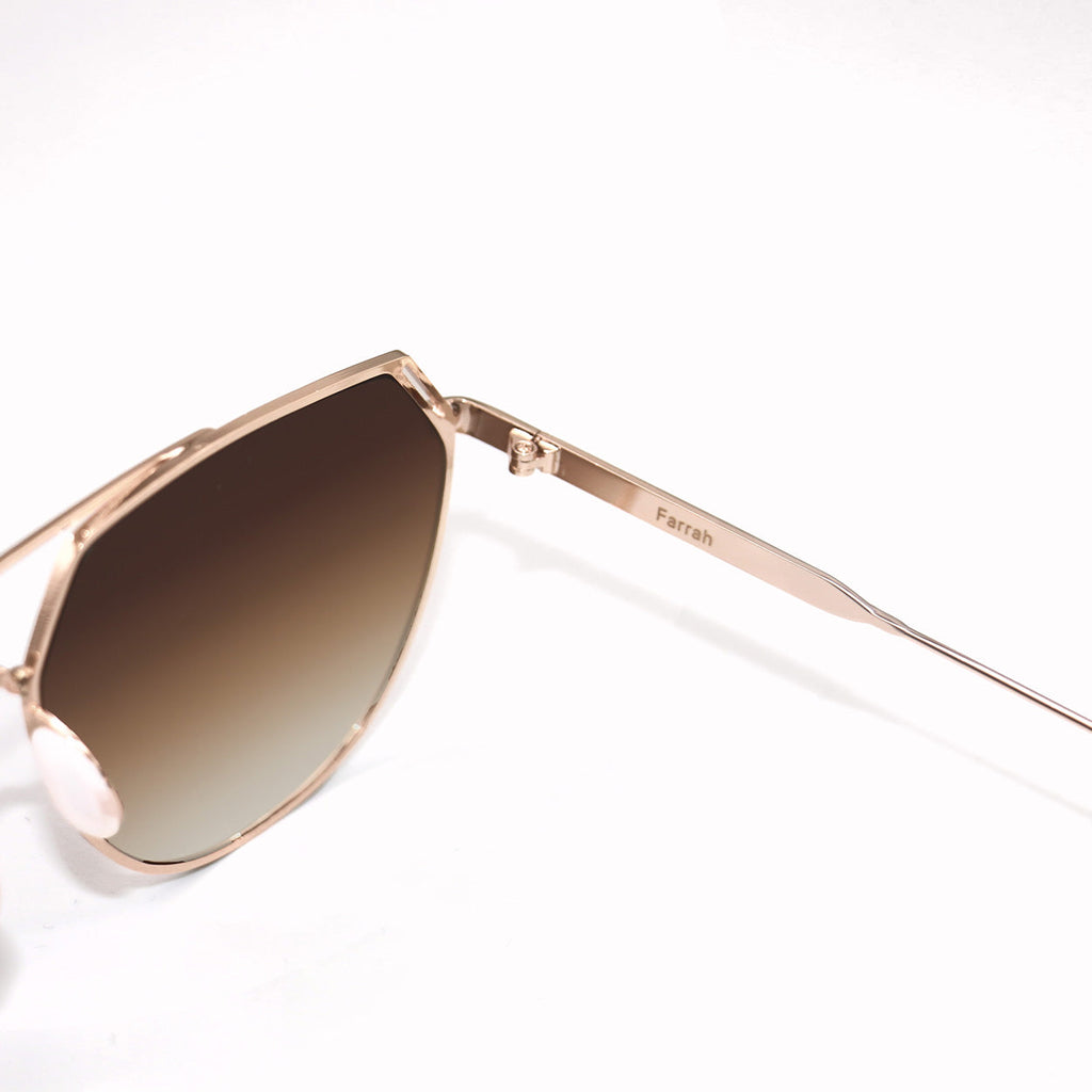 TopFoxx Farrah Brown Tangle-Free Square Aviator Sunglasses