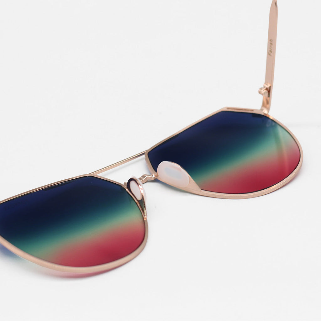 TopFoxx Farrah Pride Tangle-Free Square Aviator Sunglasses