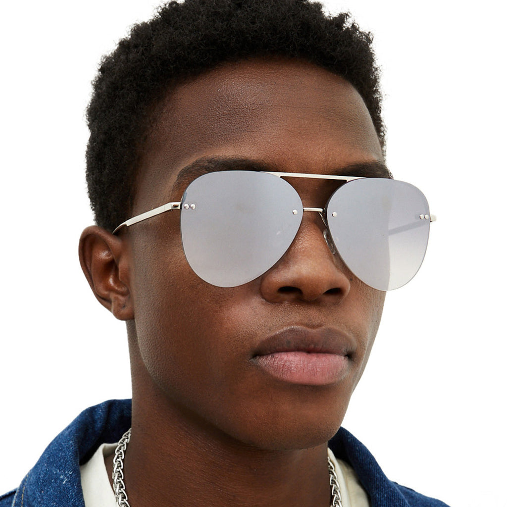 TopFoxx Smaller Megan 2 Silver Metal Aviator Sunglasses