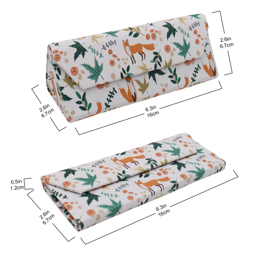 Fox Print Vegan Leather Glasses Case
