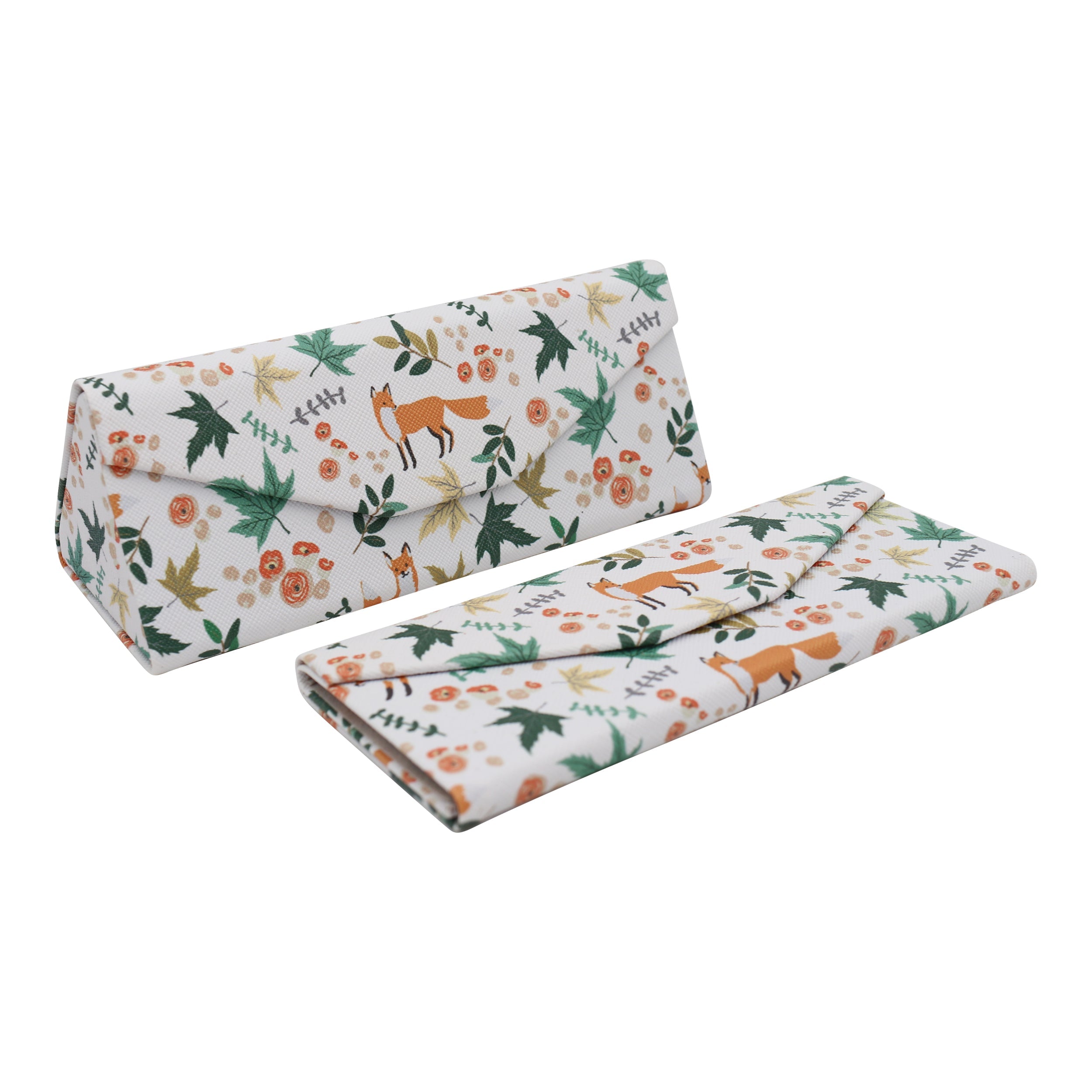 Fox Print Vegan Leather Glasses Case