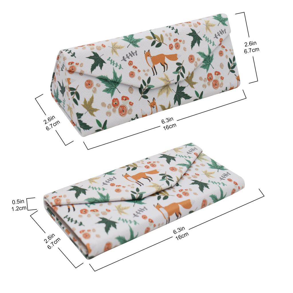 Fox Print Vegan Leather Glasses Case