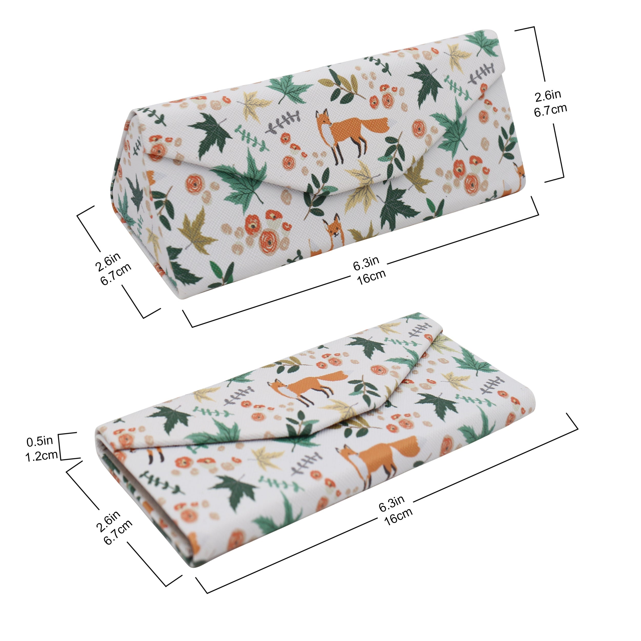 Fox Print Vegan Leather Glasses Case