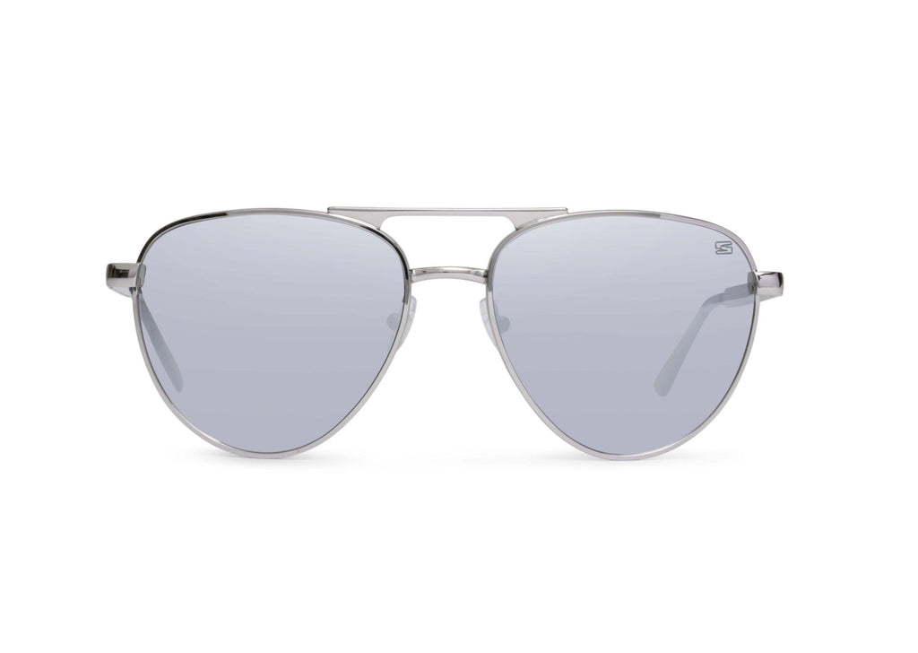 Skeleton Optics Dara Aviator Chrome Silver Polarized Sunglasses for Men & Women