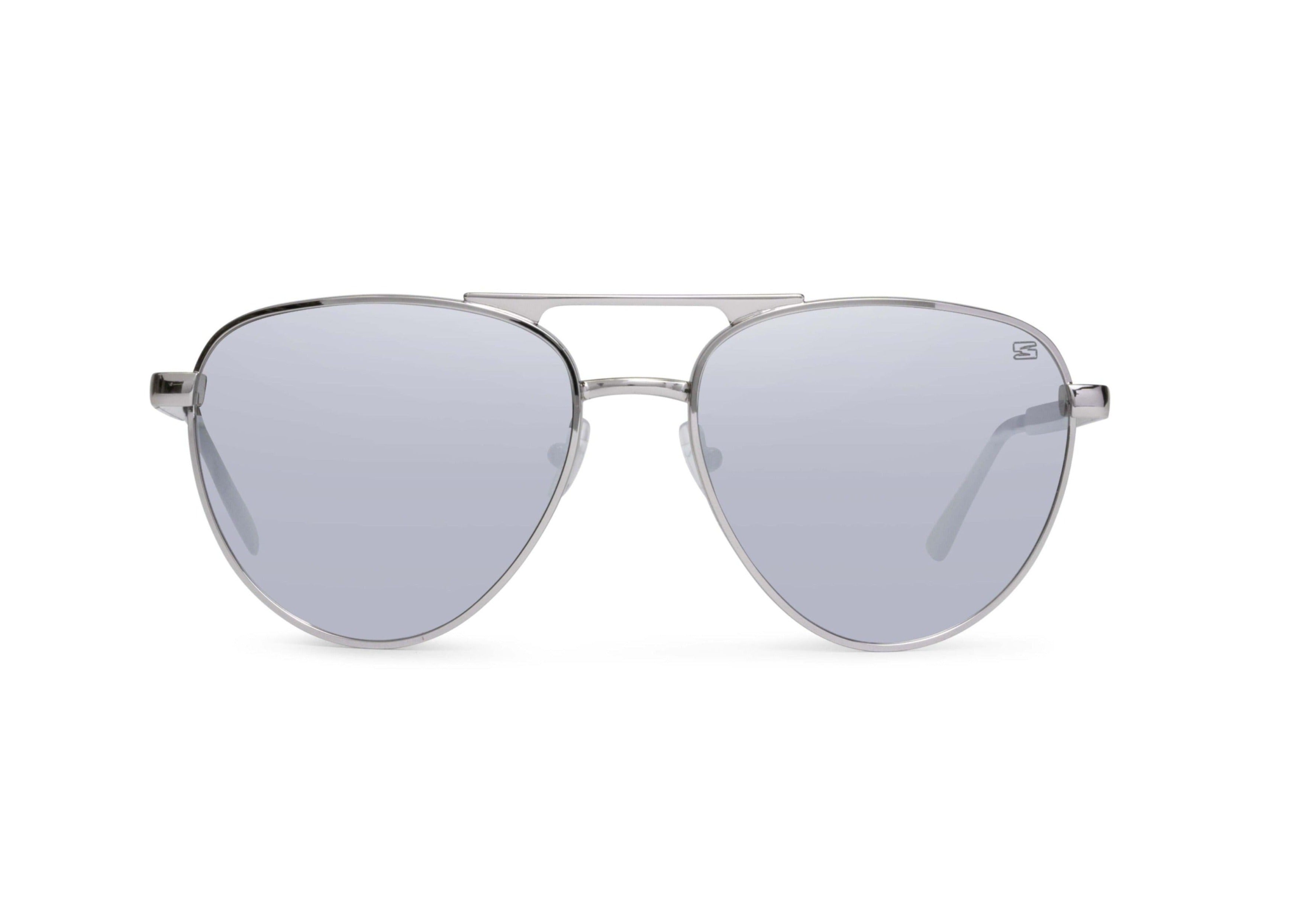 Skeleton Optics Dara Aviator Chrome Silver Polarized Sunglasses for Men & Women
