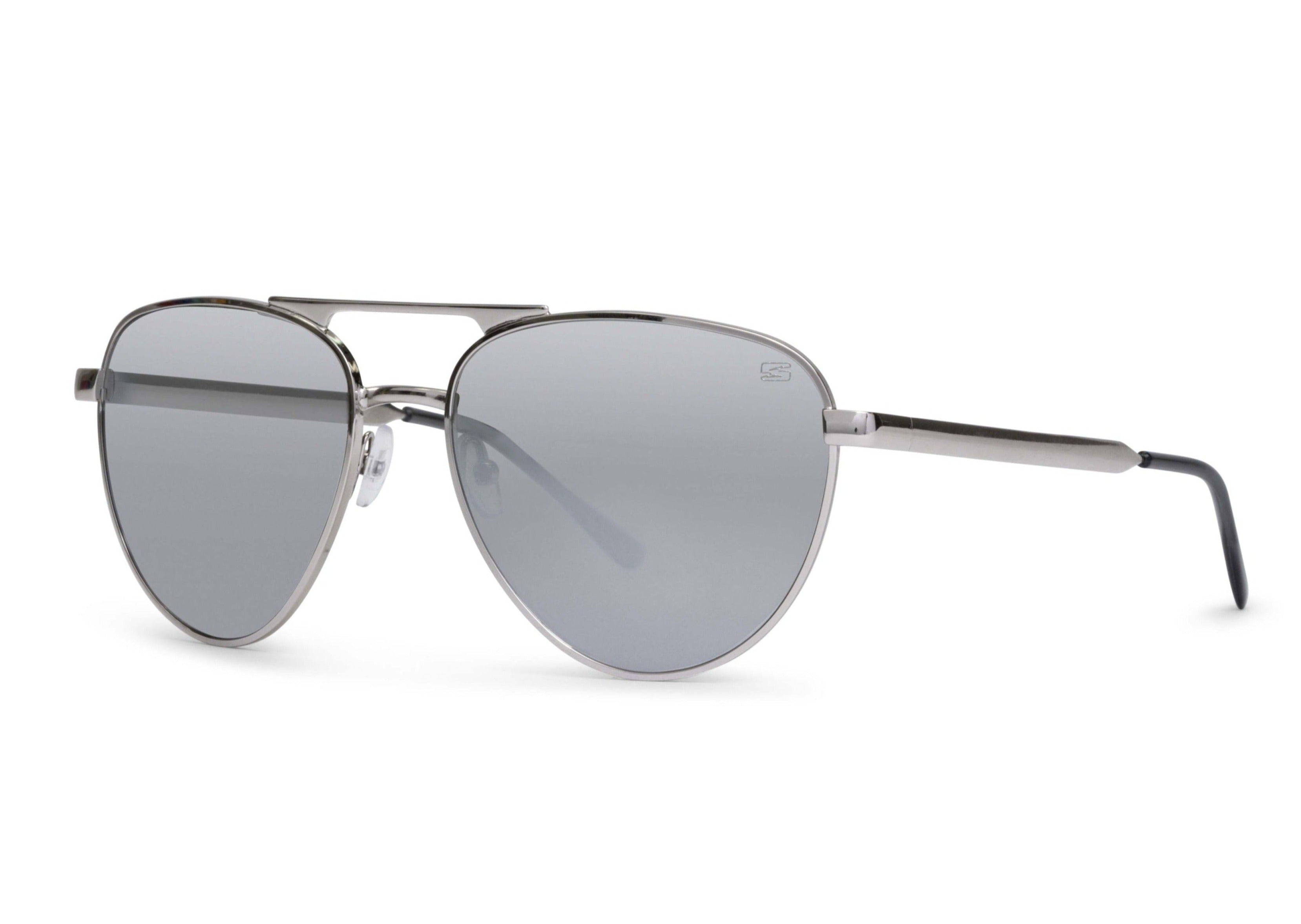 Skeleton Optics Dara Aviator Chrome Silver Polarized Sunglasses for Men & Women