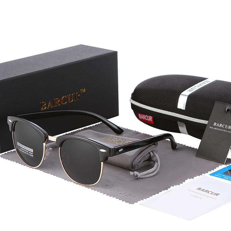 Stevvex Barcur polarized retro sunglasses with UV400 protection, featuring a stylish frame and tinted lenses.