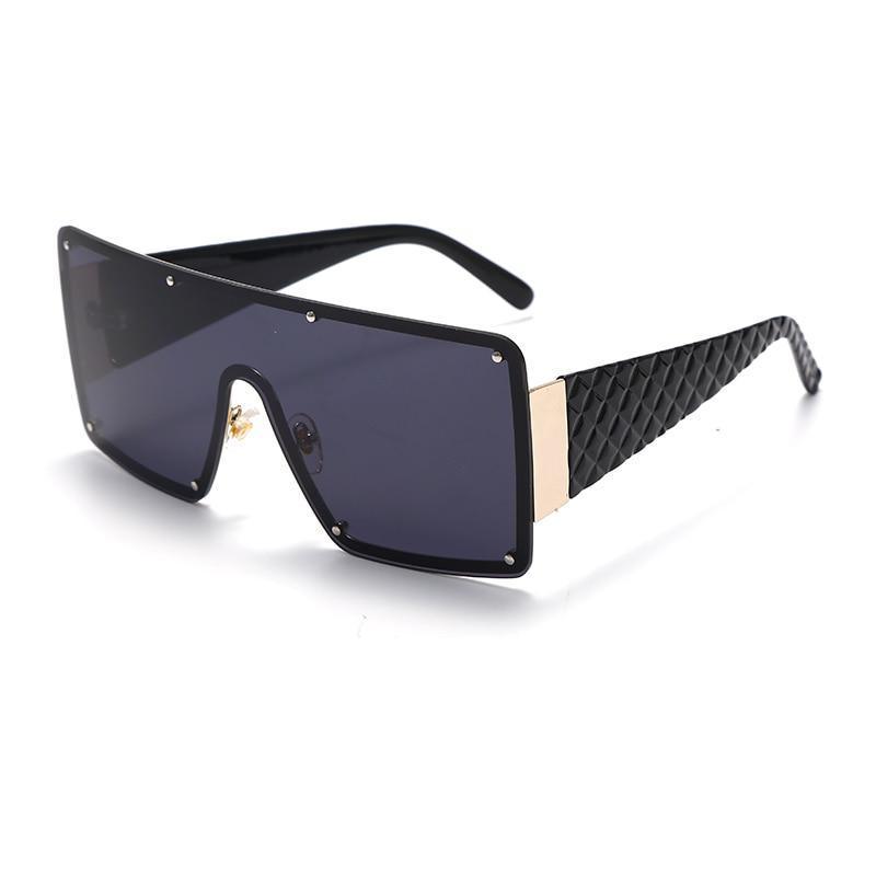 Stevvex Oversized Square Metal Frame Vintage Sunglasses – UV400