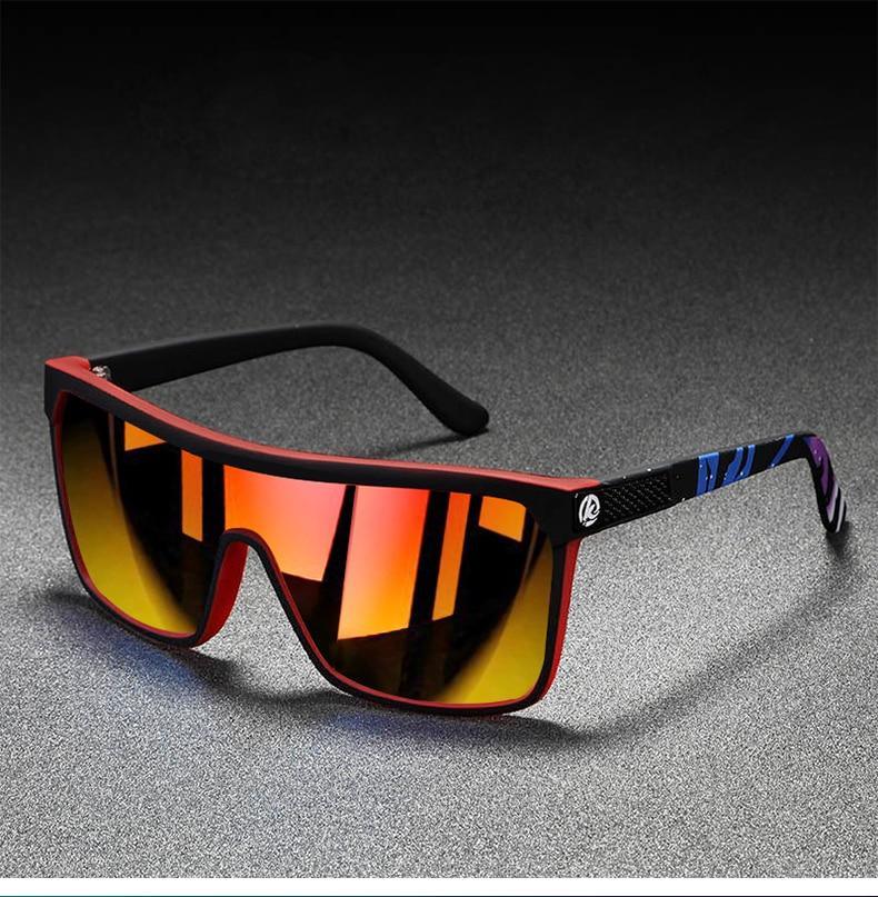 Stevvex Sporty Unisex TAC Anti-Glare UV400 Sunglasses with black frames and dark lenses, designed for outdoor protection.