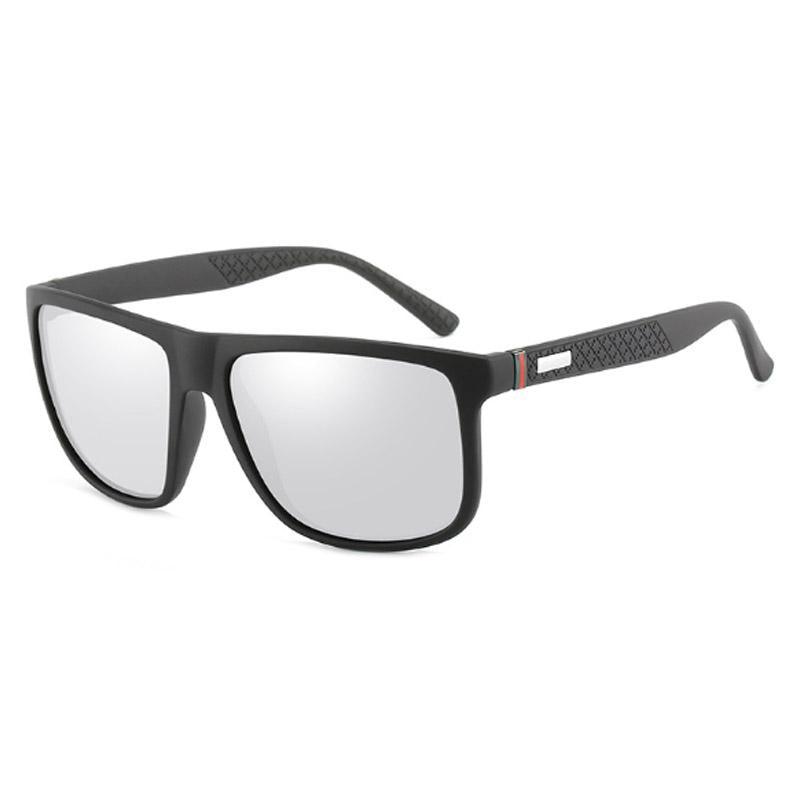 Stevvex classic retro polarized UV400 unisex sunglasses with black frames and dark tinted lenses.