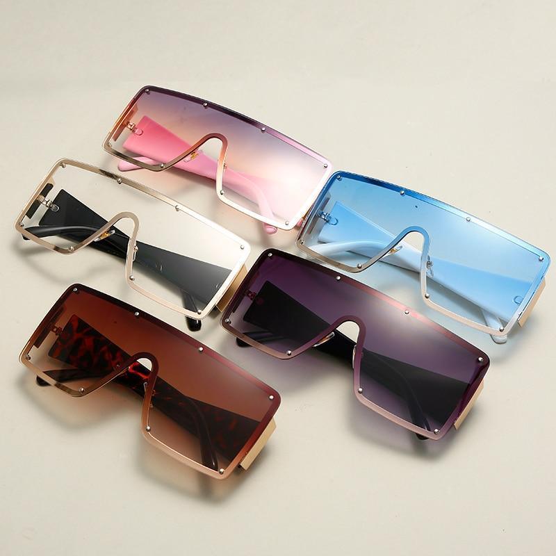 Stevvex Oversized Square Metal Frame Vintage Sunglasses – UV400