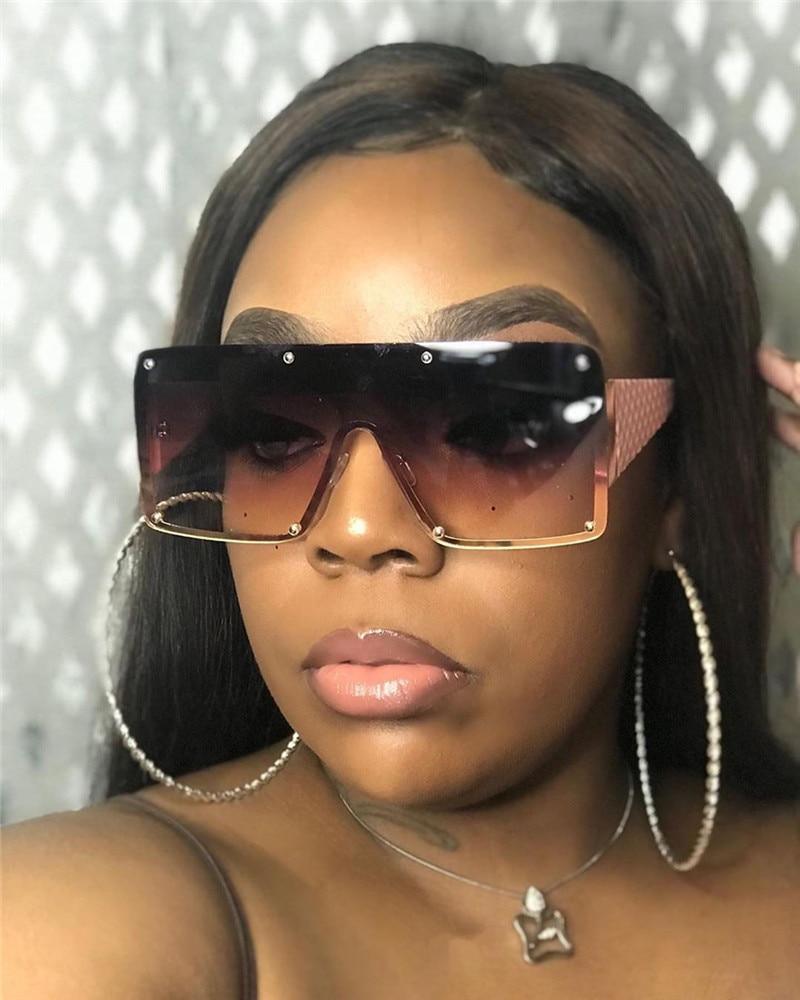 Stevvex Oversized Square Metal Frame Vintage Sunglasses – UV400