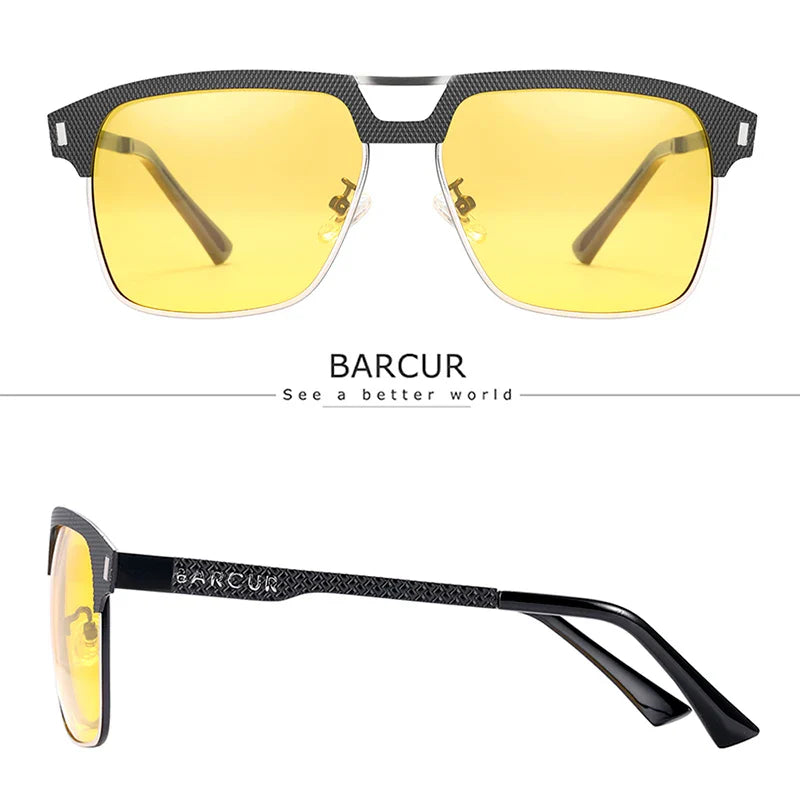 BARCUR Polarized Square Sunglasses – UV400 Men's