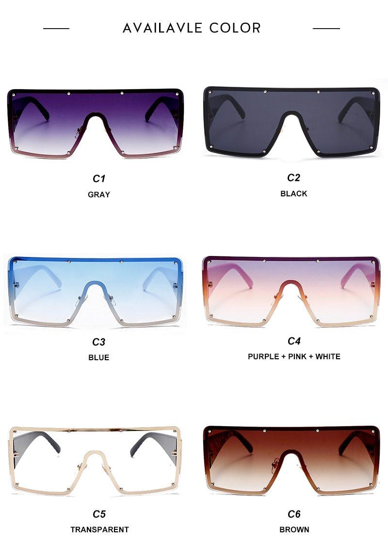 Stevvex Oversized Square Metal Frame Vintage Sunglasses – UV400