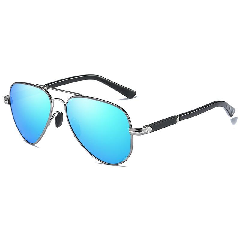 Stevvex aviation-style polarized pilot sunglasses with UV400 protection and sleek black frames, designed for pilots and outdoor wear.