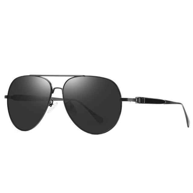 Stevvex luxury modern aviator sunglasses with polarized UV400 lenses, featuring sleek metal frames and dark tinted lenses.