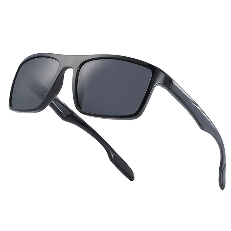 Stevvex BARCUR TR90 ultralight polarized UV400 sunglasses with black frames and tinted lenses for sun protection