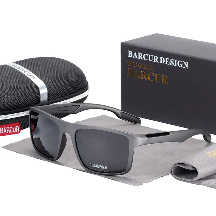 Stevvex BARCUR TR90 ultralight polarized UV400 sunglasses with sleek frame and dark tinted lenses
