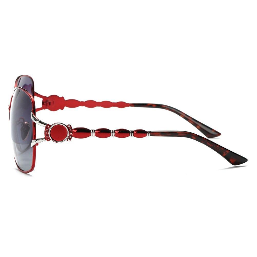 Elegant Stevvex polarized luxury women's sunglasses with dark tinted lenses and stylish frame.