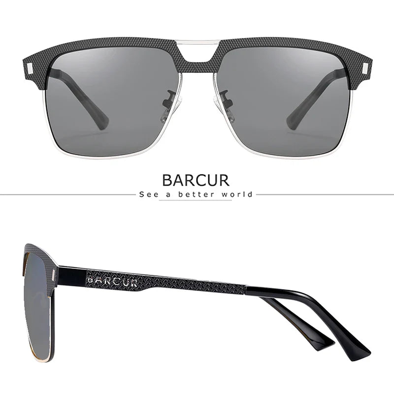 BARCUR Polarized Square Sunglasses – UV400 Men's