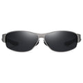 Stevvex luxury elegant polarized UV400 unisex sunglasses with sleek frame and dark tinted lenses.