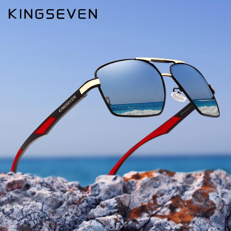 Stevvex luxury modern aluminum men's polarized UV400 sunglasses with sleek frame and dark tinted lenses.