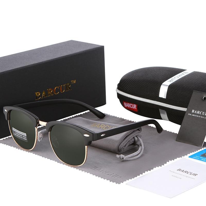 Stevvex Barcur polarized retro sunglasses with UV400 protection, featuring round lenses and a stylish vintage design.