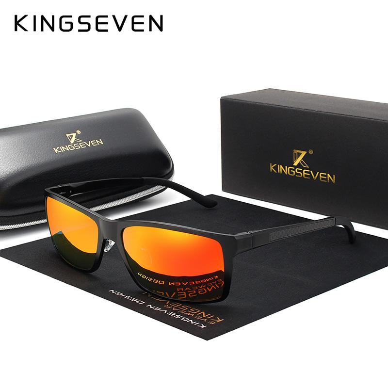 Stevvex unisex polarized sunglasses with aluminum magnesium frame and UV400 protection, featuring dark tinted lenses.