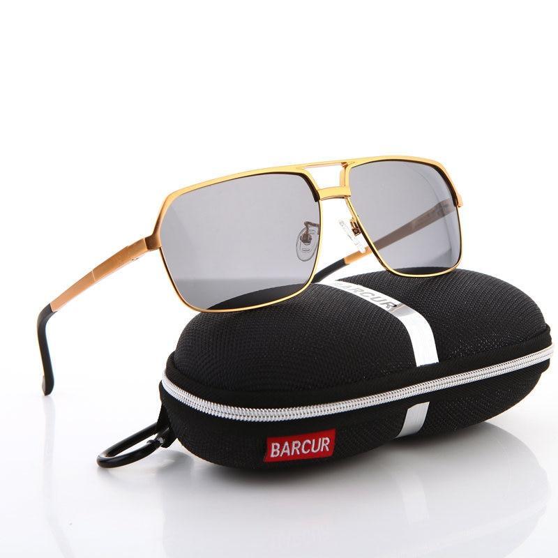 Stevvex luxury men's sunglasses with polarized UV400 mirror lenses, featuring sleek aluminum frame and elegant design.