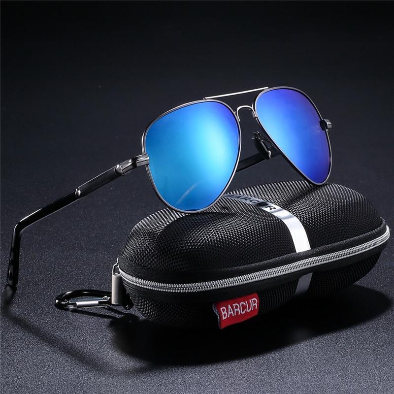 Stevvex aviation luxury polarized pilot style sunglasses with UV400 protection, featuring dark tinted lenses and durable frame.