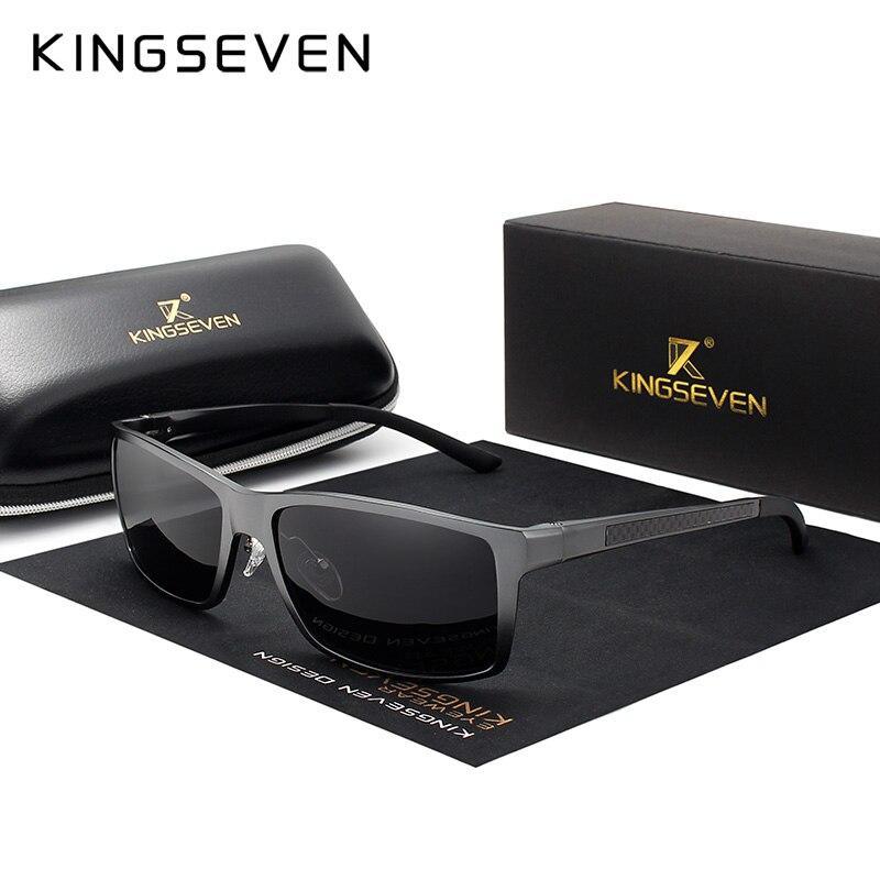 Unisex Stevvex polarized aluminum magnesium sunglasses with UV400 protection and fashionable design, showing the sleek frame and lenses.