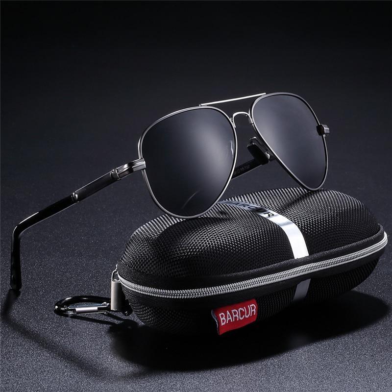 Stevvex aviation luxury polarized pilot style sunglasses with UV400 protection, featuring dark tinted lenses and sleek frame design.