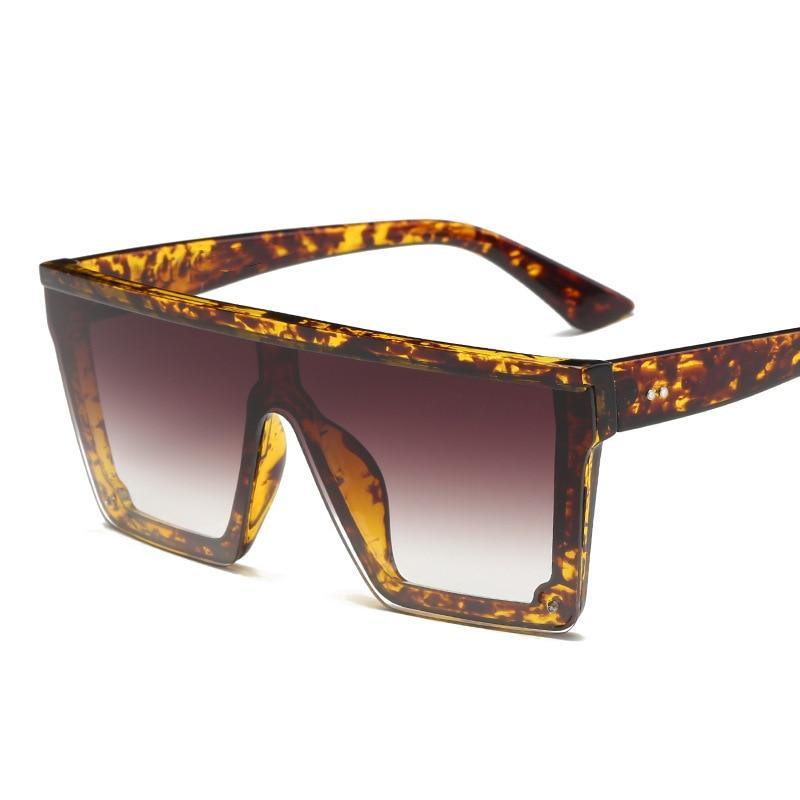 Stevvex Modern Oversized Square Gradient Sunglasses – UV400