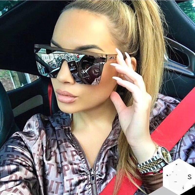 Stevvex Modern Oversized Square Gradient Sunglasses – UV400