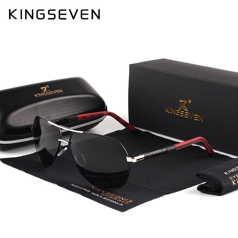 Stevvex luxury aluminum men's retro aviation polarized sunglasses with sleek metal frames and dark tinted lenses.