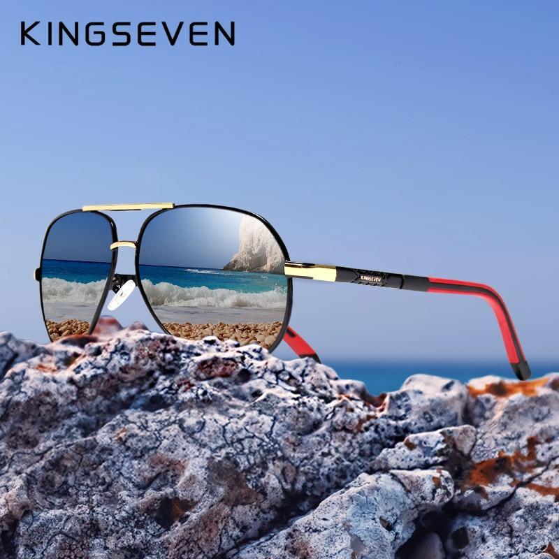 Stevvex luxury aluminum men's retro aviation polarized sunglasses with sleek frame and tinted lenses.