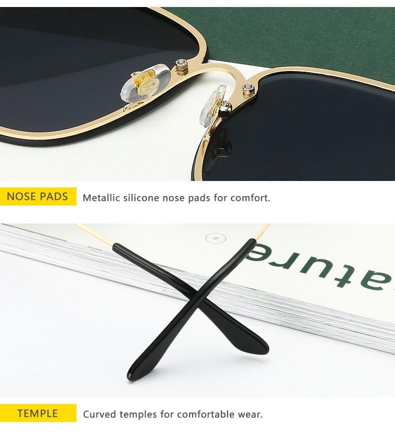 Stevvex Oversized Rimless Square Sunglasses – Bee Decor UV400