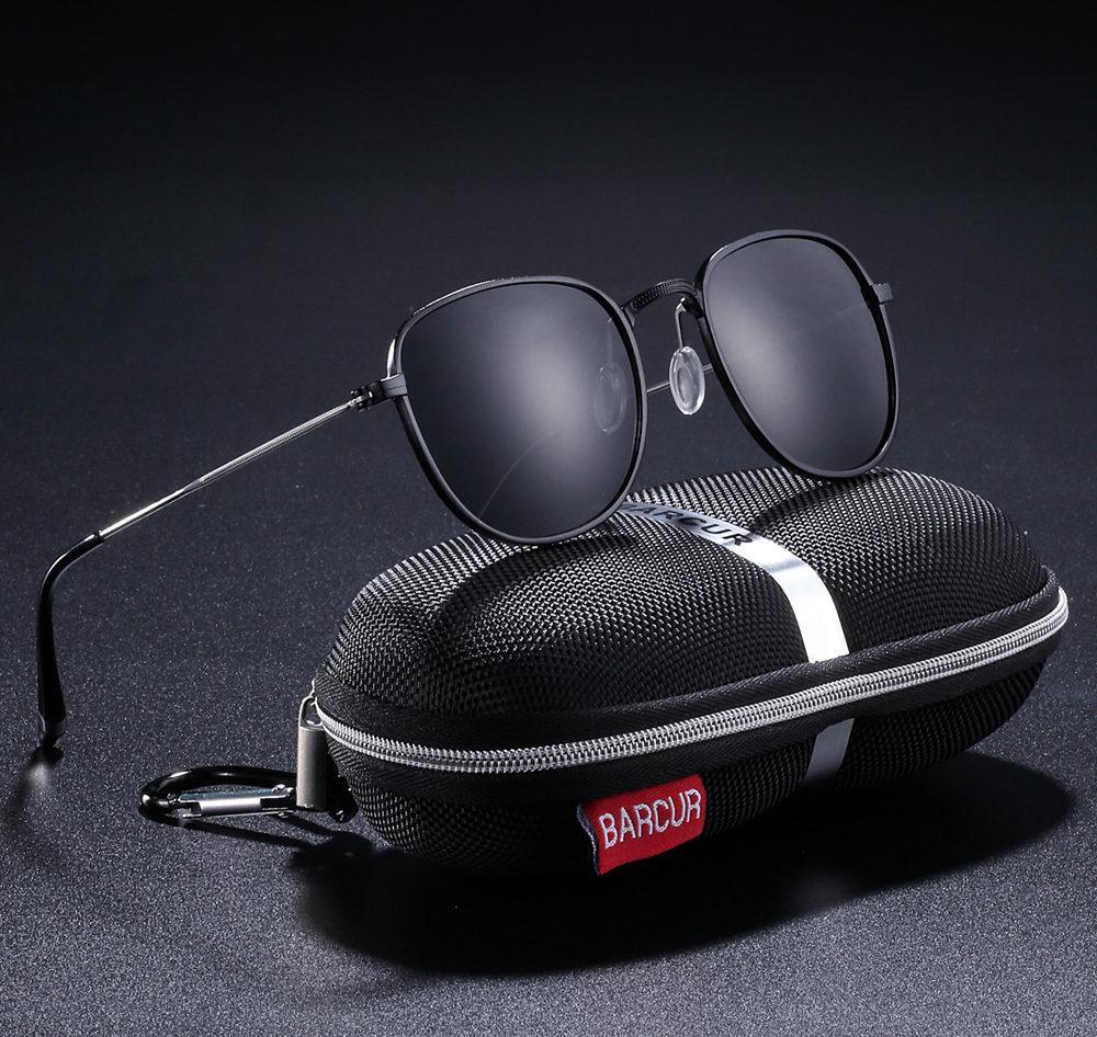 Stevvex polarized sunglasses for women and men with UV400 protection, featuring dark lenses and stylish frame design.