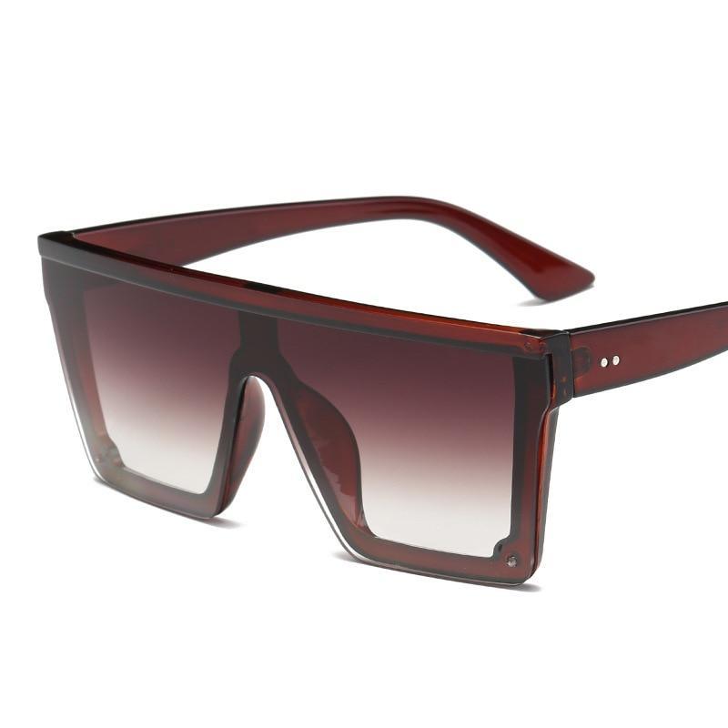 Stevvex Modern Oversized Square Gradient Sunglasses – UV400
