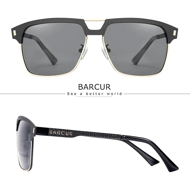 BARCUR Polarized Square Sunglasses – UV400 Men's