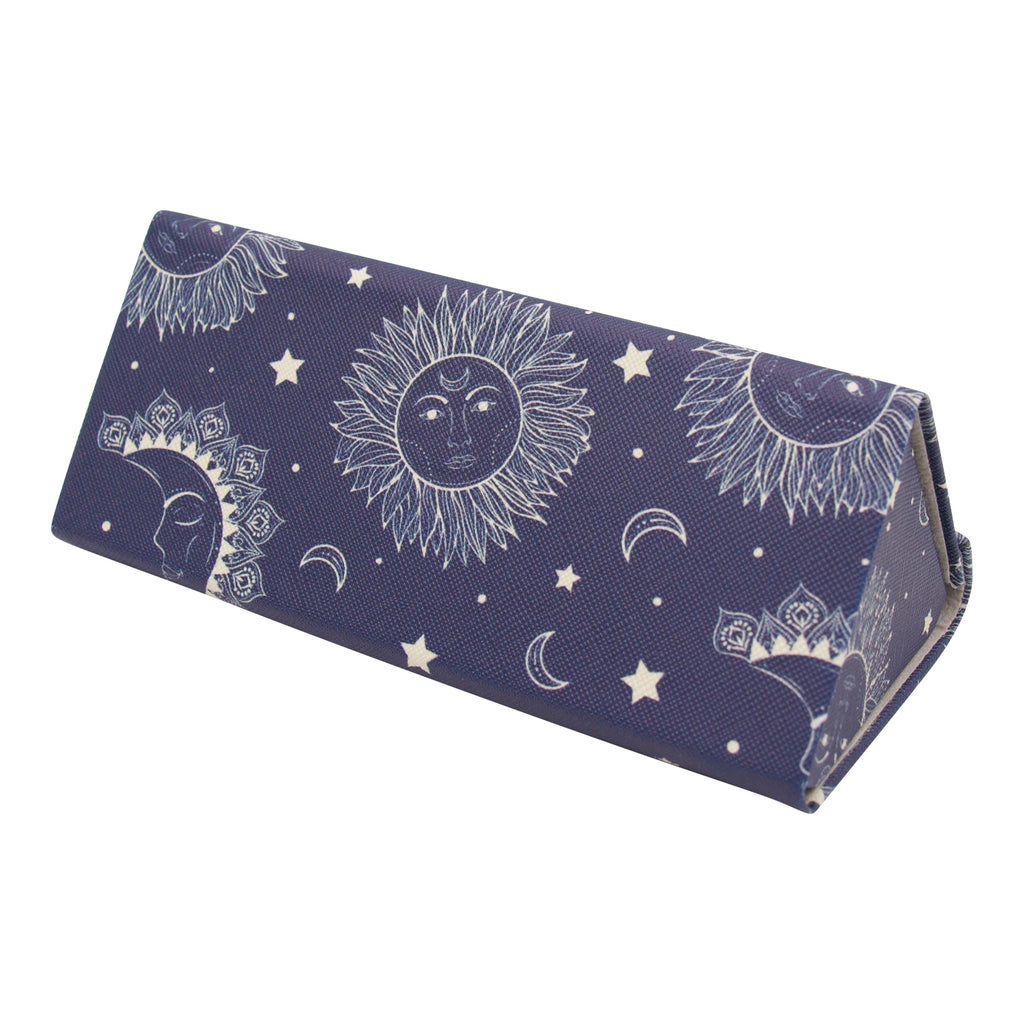 Sun Moon & Stars Print Vegan Leather Glasses Case