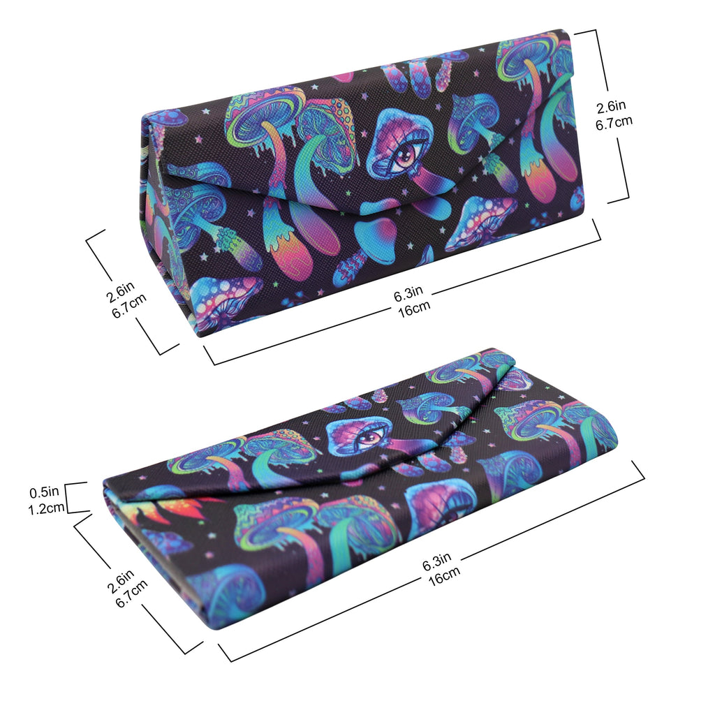 Mushroom Print Vegan Leather Glasses Case