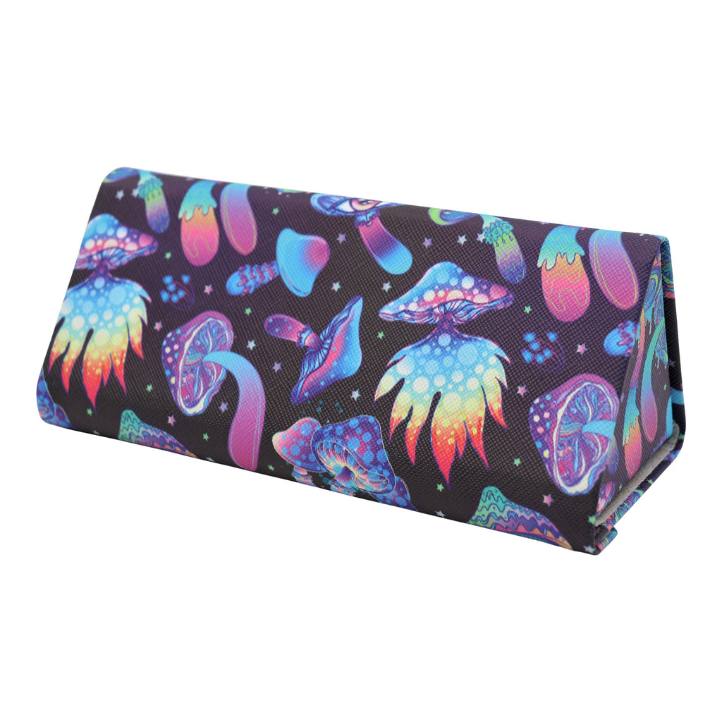 Mushroom Print Vegan Leather Glasses Case