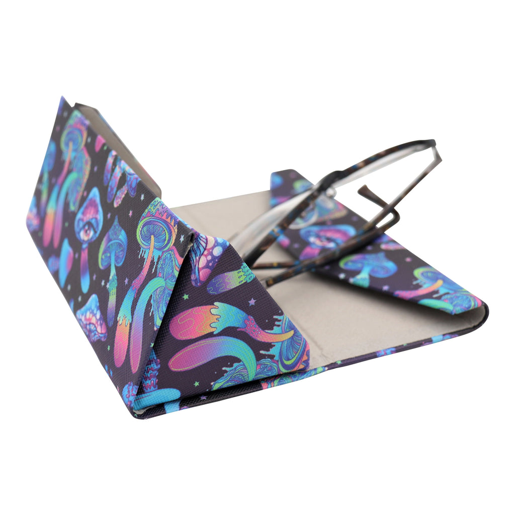 Mushroom Print Vegan Leather Glasses Case