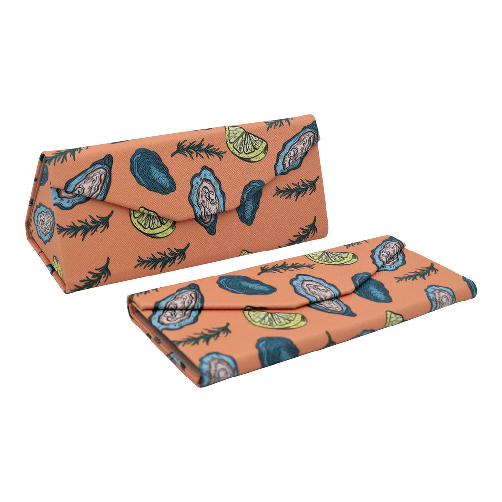 Oyster Print Vegan Leather Glasses Case