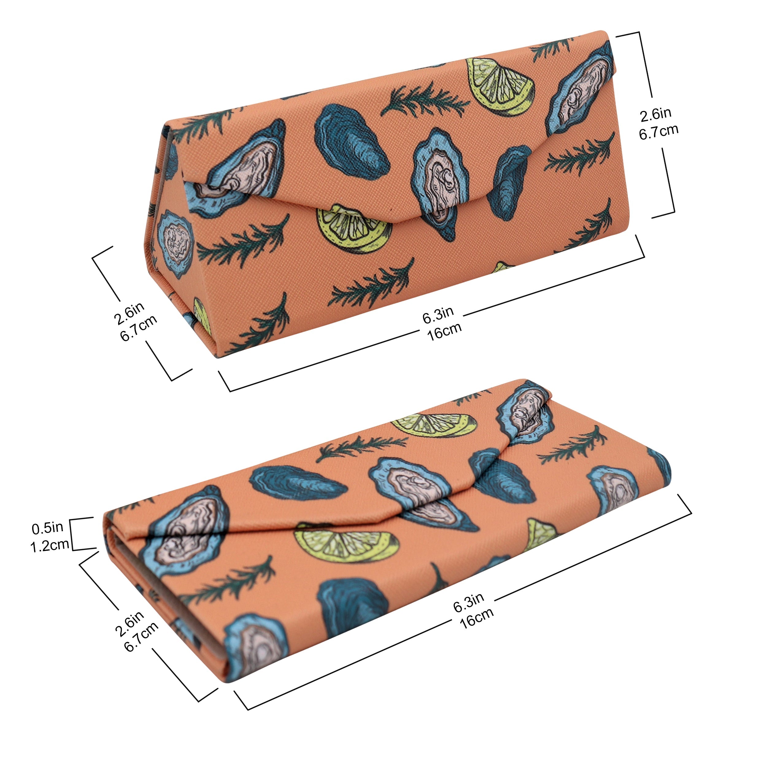 Oyster Print Vegan Leather Glasses Case