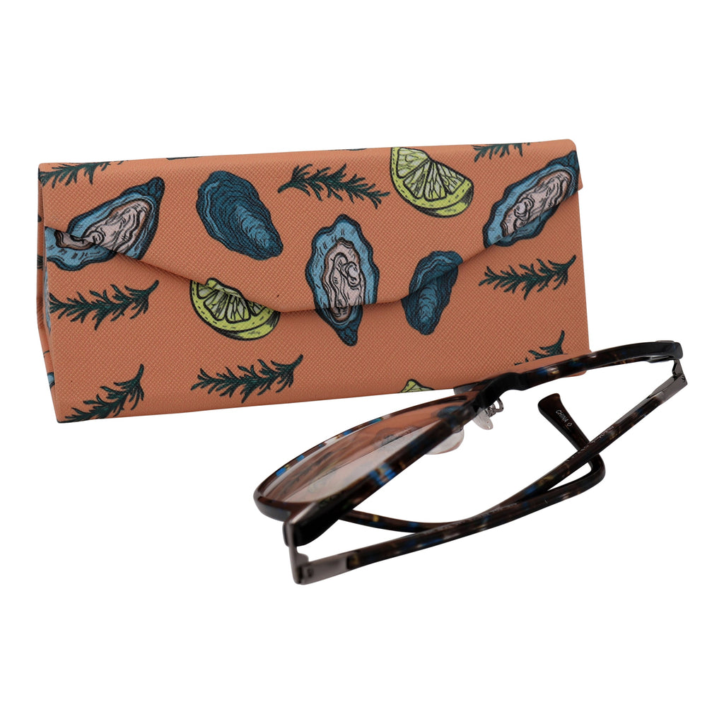 Oyster Print Vegan Leather Glasses Case