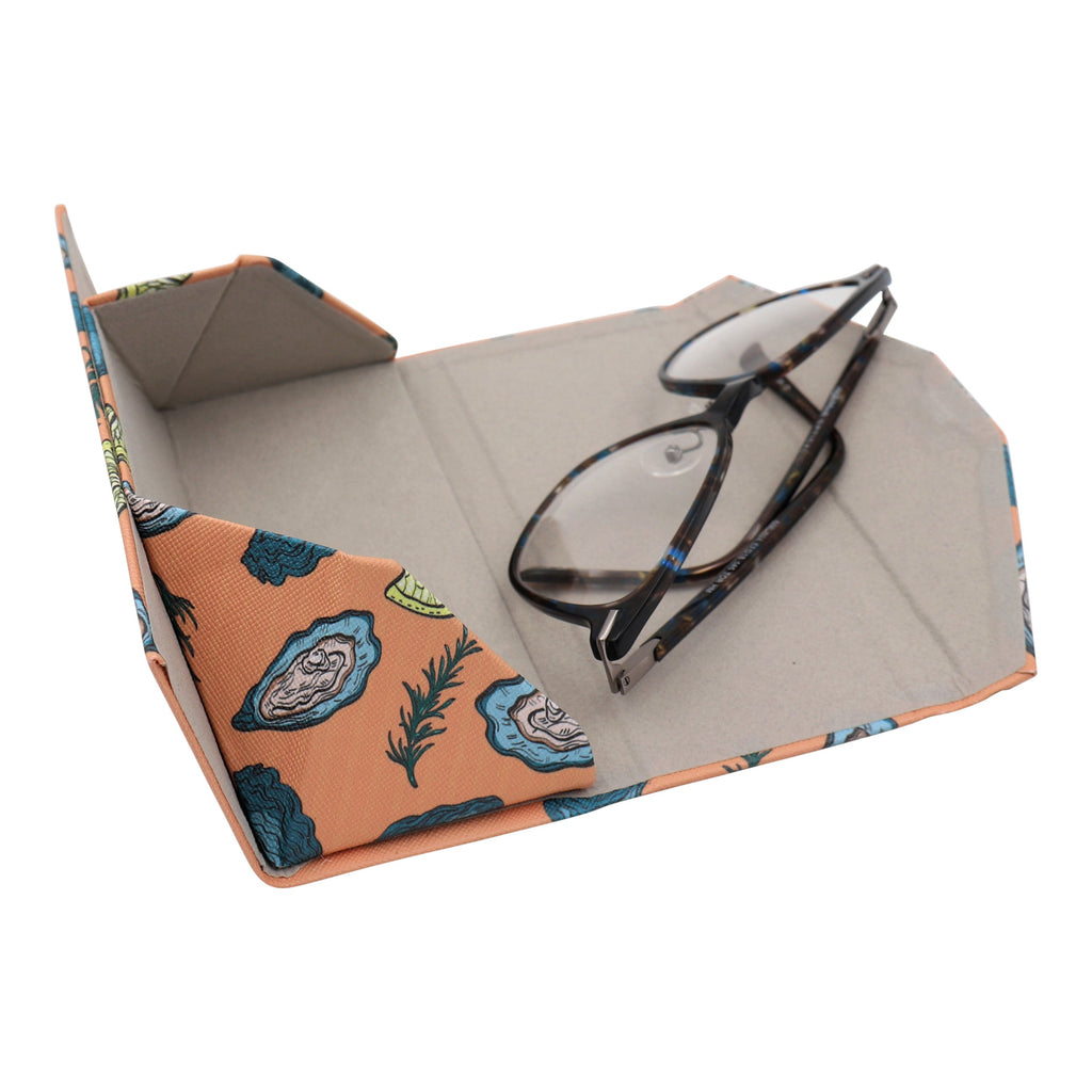 Oyster Print Vegan Leather Glasses Case