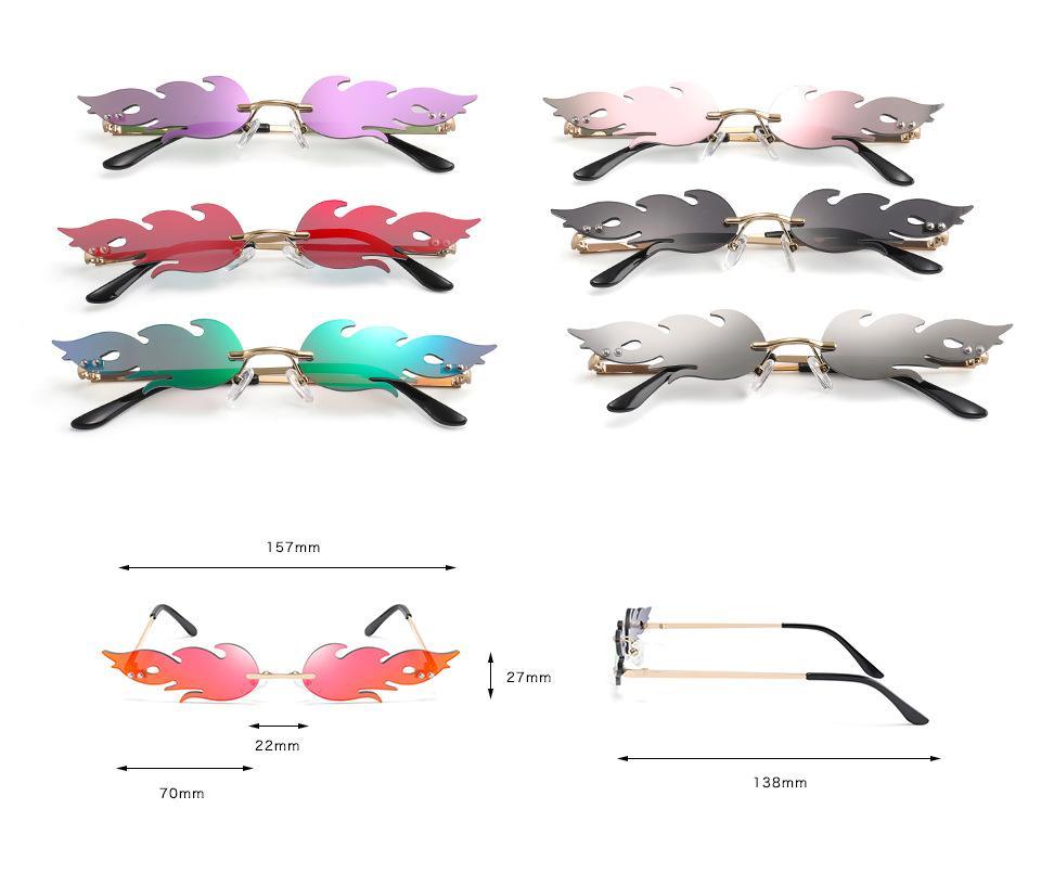 Fashion rimless fire flame sunglasses for women by Stevvex with bold, fiery design and stylish frame for a striking look