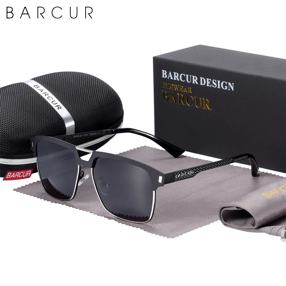 BARCUR Polarized Square Sunglasses – UV400 Men's